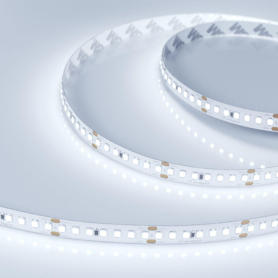 Светодиодная лента Arlight 17W/m 168Led/m 2835SMD холодный белый 5M RT-A168-10mm 24V Cool 8K 019092(2)